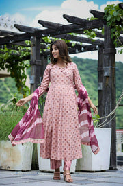 Anarkali Kurta Set for Women with Dupatta - Aaronee