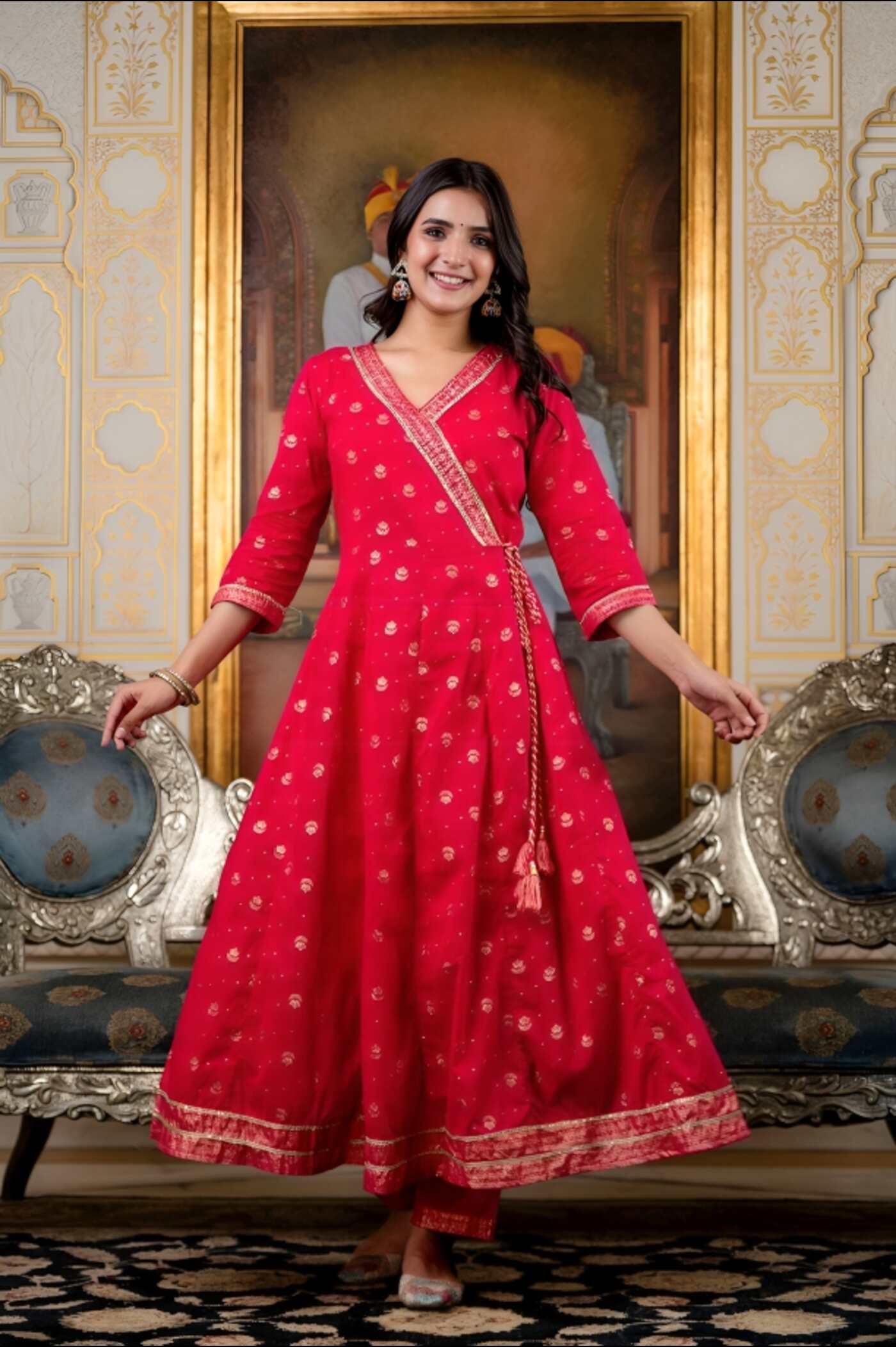 Anarkali Kurta Set for Women with Dupatta - Aaronee