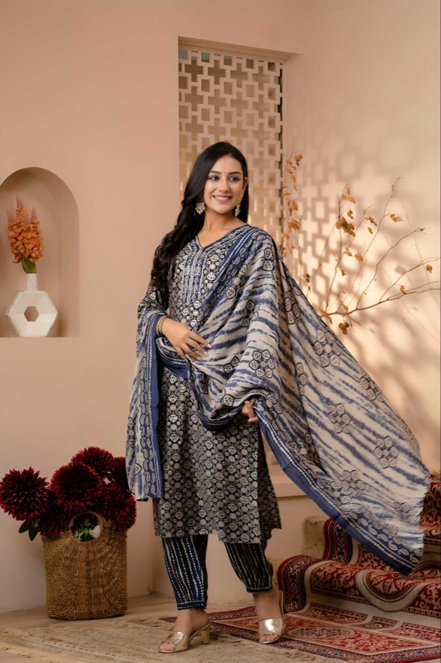 Azure Elegance Kurta Set with Dupatta