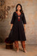 Elegant Black Pure Cotton Kurta Set with Hand & Lace Work Neckline – Aaronee Ethnic Wear