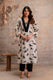Elegant Black Floral Kurta Set with Pearl Work & Pintuck Neckline – Pure Cotton by Aaronee