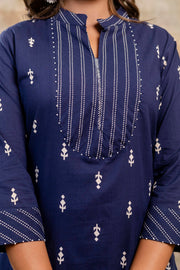 Blue Kurta Pant Dupatta Set – Pure Cotton Ethnic Wear by Aaronee