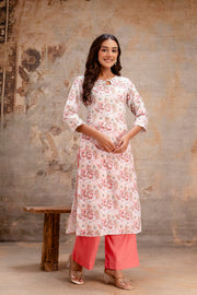 Casual ethnic wear floral kurta pant Aaronee