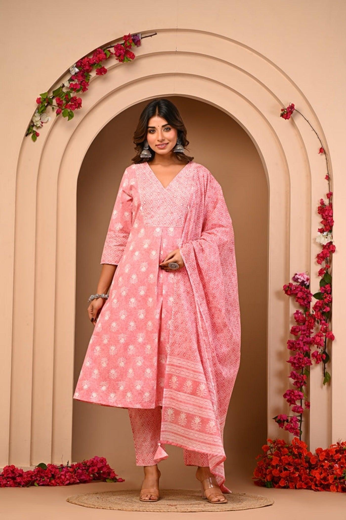 Elevate Your Ethnical Wardrobe with Aaronee Cotton Flex Anarkali Set