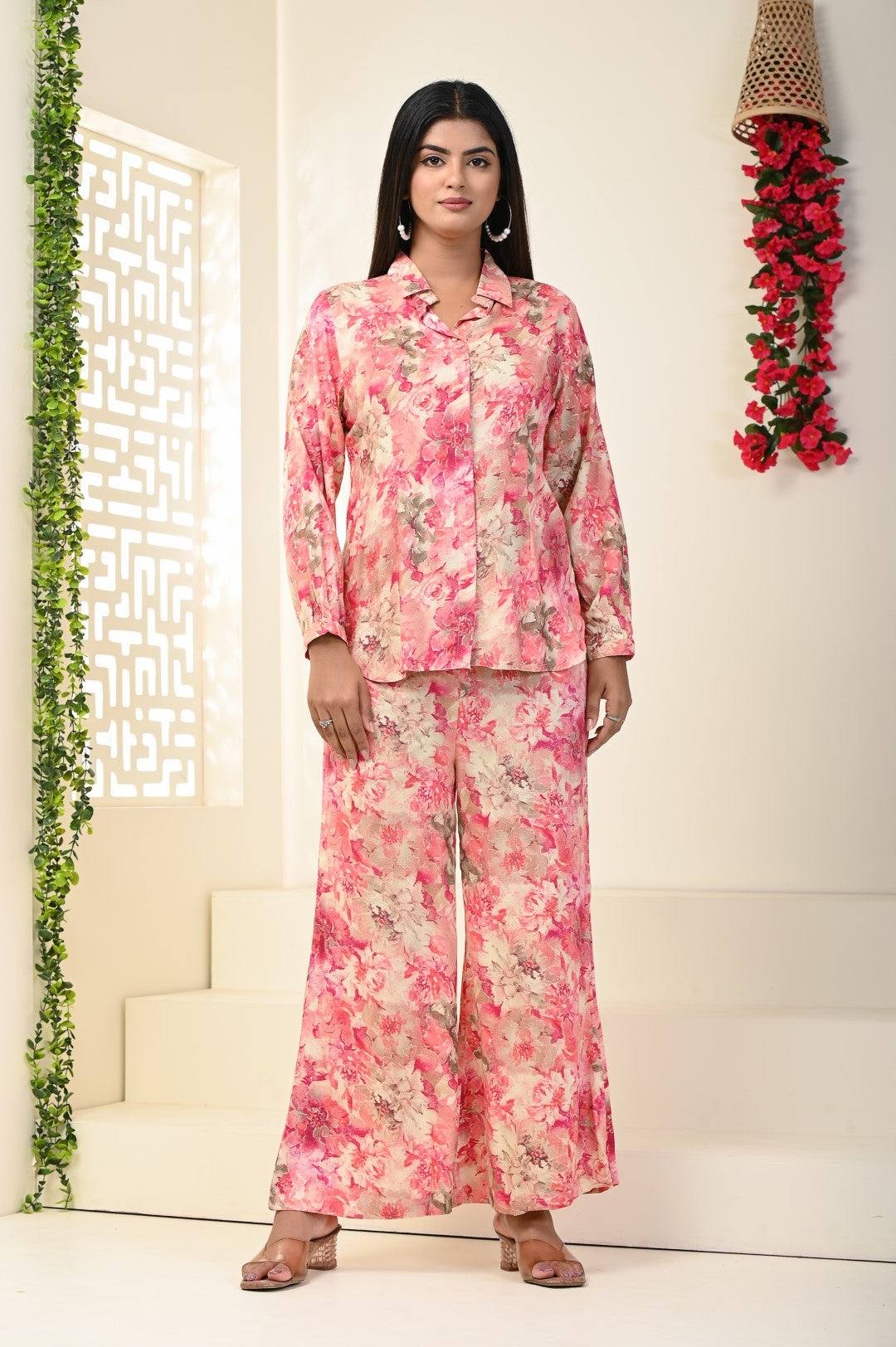 Shop Pink Cord Sets in Indo-Western Style