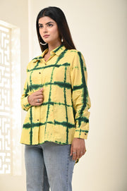 Yellow Tye & Dye Shirt in Indo-Western Style: Elevate Your Wardrobe