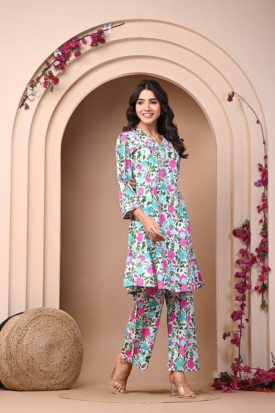 Stylish Orange Fusion Kurta Set for Women