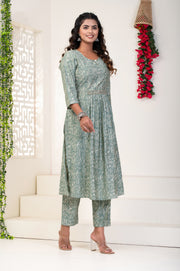 Modal Chanderi Fine Fabric in a mesmerizing Blue Kurti Set