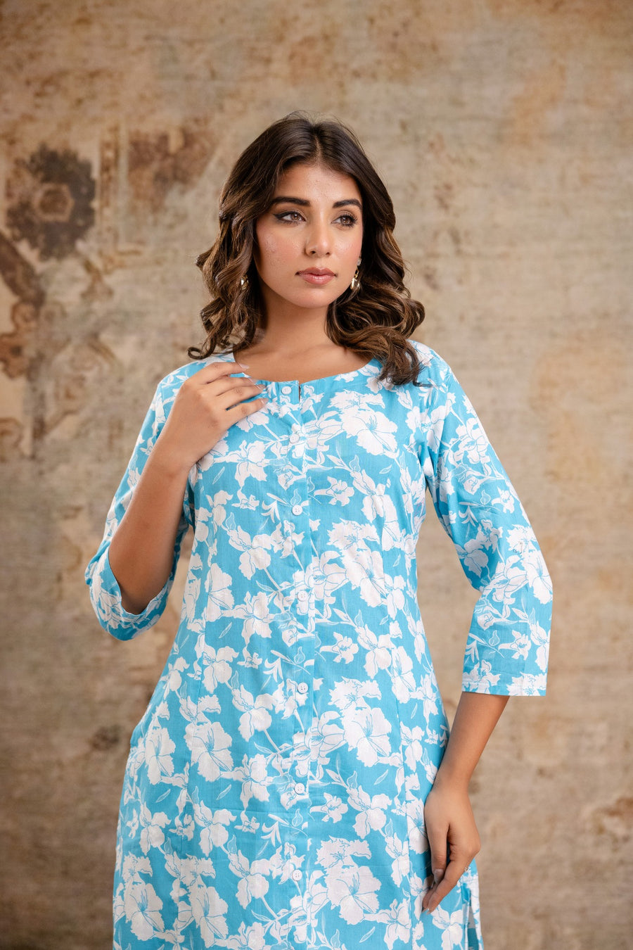 Designer cotton kurti set online