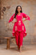 Designer Pink Co-ord Set with Tulip Pants & White Floral Embroidery – Aaronee