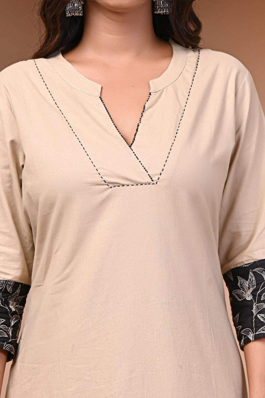 Stylish Beige and Blue Kurta Set for the Modern Woman