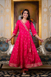 Stunning Rani Pink Anarkali Set with Dupatta 