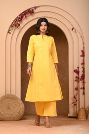 Elegant Yellow A-Line Kurta Set - Stylish and Comfortable