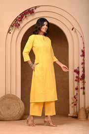 Elegant Yellow A-Line Kurta Set - Stylish and Comfortable