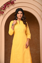 Elegant Yellow A-Line Kurta Set - Stylish and Comfortable