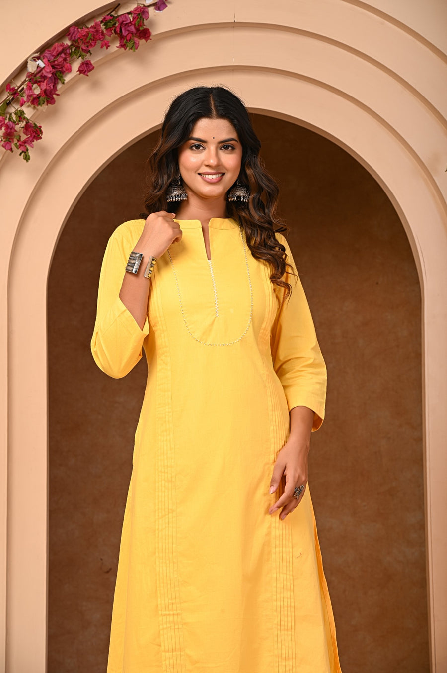 Elegant Yellow A-Line Kurta Set - Stylish and Comfortable