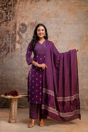 Elegant Purple Ethnic Wear Set by Aaronee