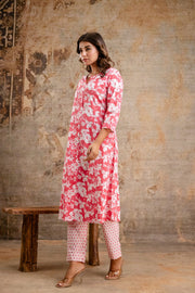 Ethnic cotton outfit with white printed pants