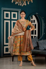 Embroidered Anarkali Set with Dupatta: Elegant Charm