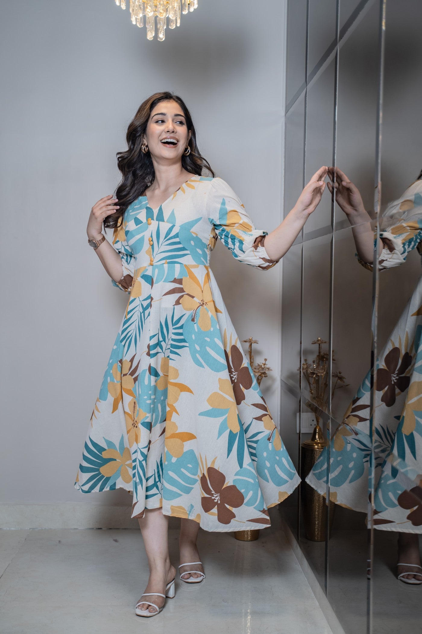 Festive casual cotton dress for women