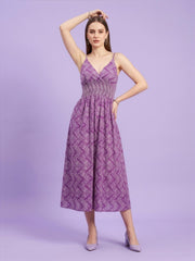Sleeveless V-neck cotton midi dress by Aaronee