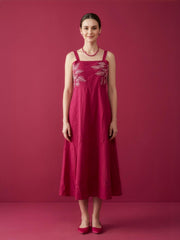 Elegant embroidered cotton summer dress for women