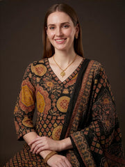Premium Cotton Ethnic Printed Kurta Pant Dupatta Set