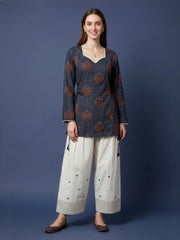 Aaronee Grey Printed Cotton Farshi Salwar Set for Women