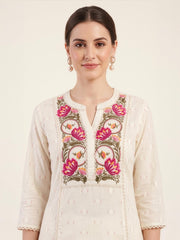 Floral Embroidered Premium Cotton Kurta Set for Women