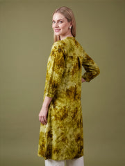 Aaronee Mustard Printed rayon Kurta Set for Women