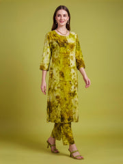 Casual Office Wear Mustard rayon Kurta Set