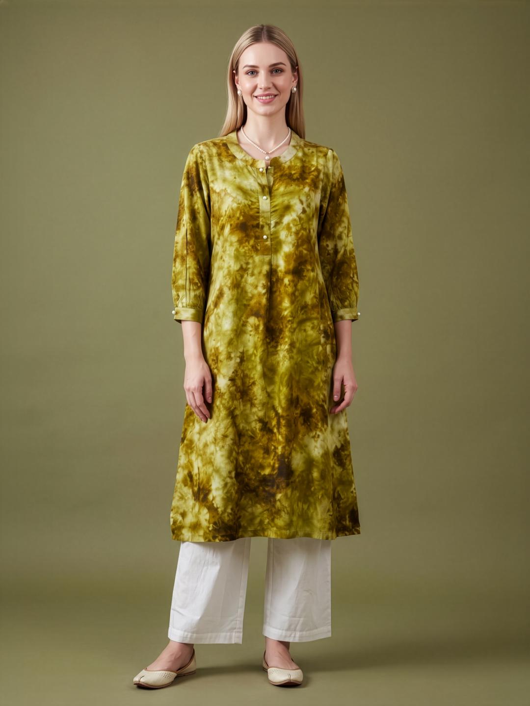 Women's Tie-Dye Kurta Set