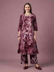 Women's premium Rayon Tie Dye Kurta with Straight Pant