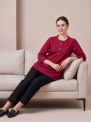 Aaronee maroon premium cotton top for women