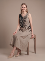 Premium embroidered cotton midi dress by Aaronee
