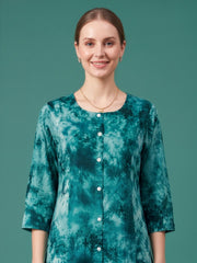 Aaronee Teal Green premium Cotton Co Ord Set for Women