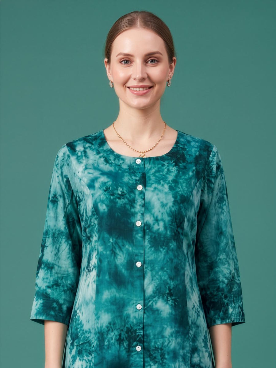 Aaronee Teal Green premium Cotton Co Ord Set for Women