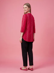 Comfortable red cotton top for daily wear