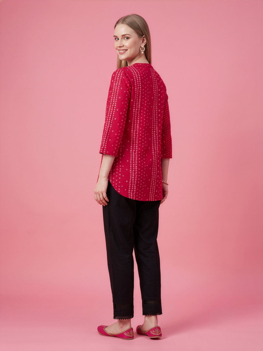 Comfortable red cotton top for daily wear