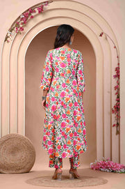 Floral Print Anarkali Kurta Set - Elegant & Stylish