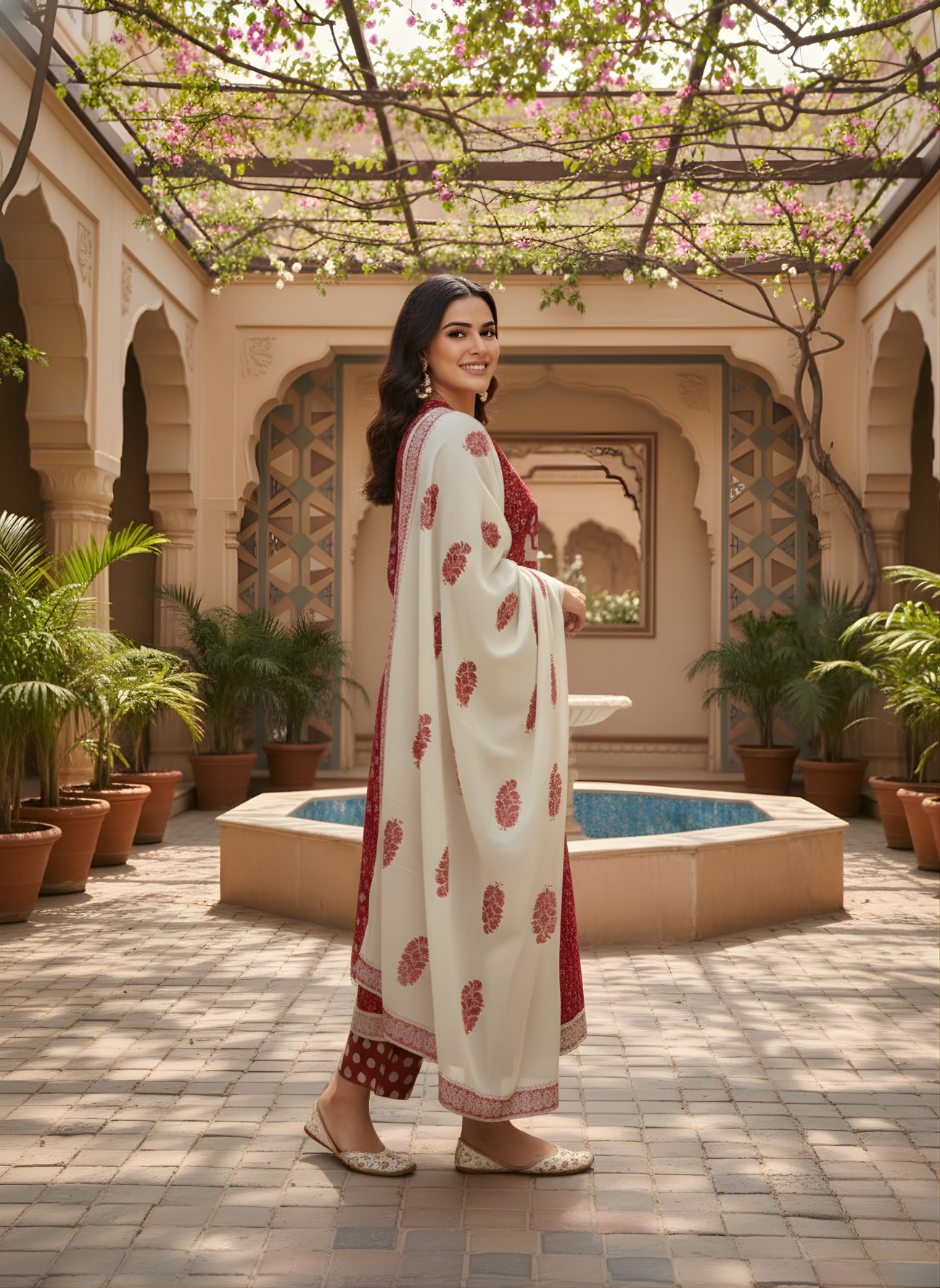 Pure cotton ethnic kurta set with dupatta for women