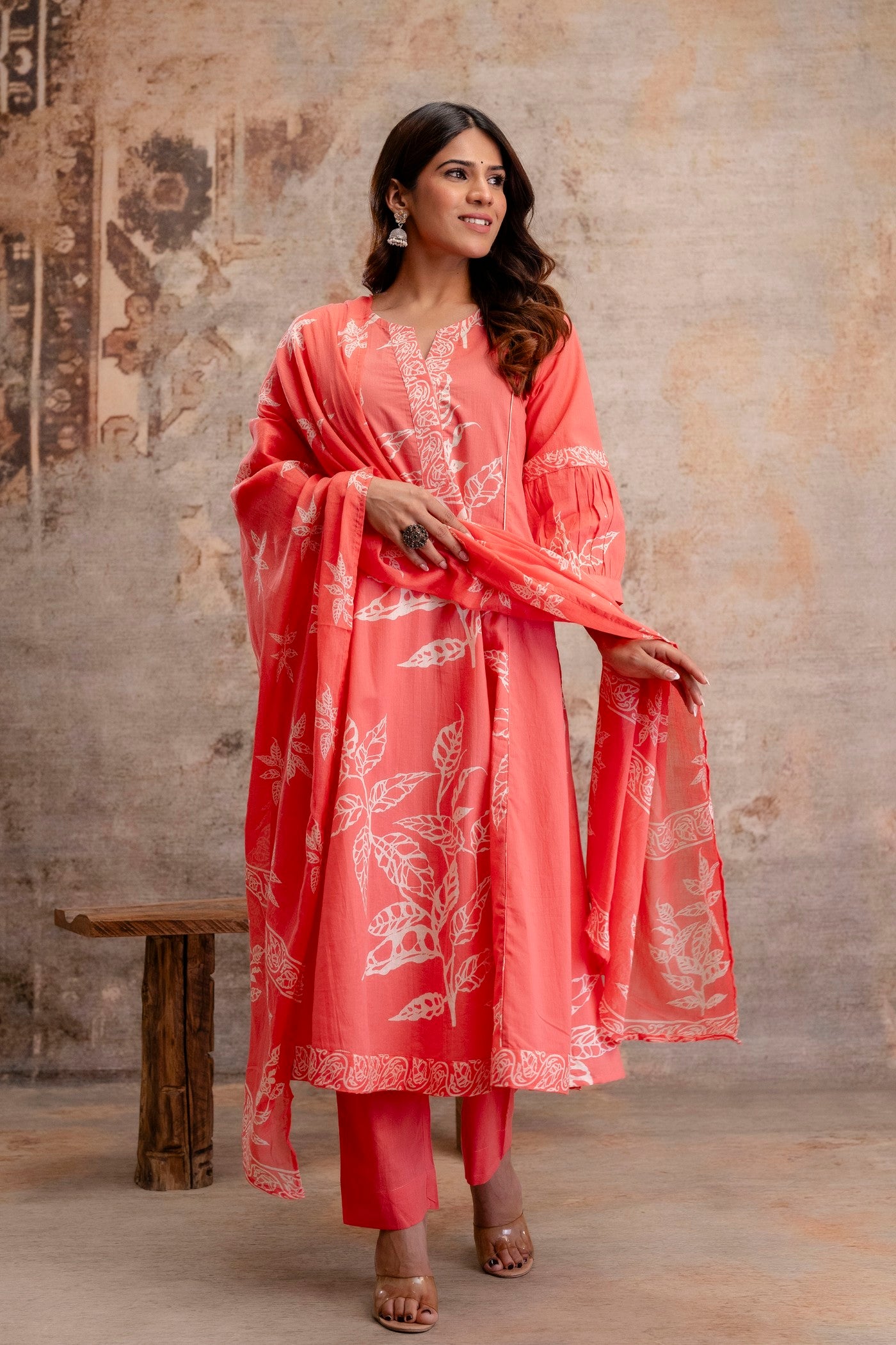 Handblock print cotton suit