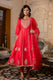 Azure Elegance Anarkali Kurta Set for Women With Orangeza Dupatta