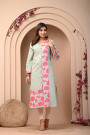 Pink Printed Kurta Set with Pant