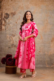 Indian cotton Anarkali dress with dupatta
