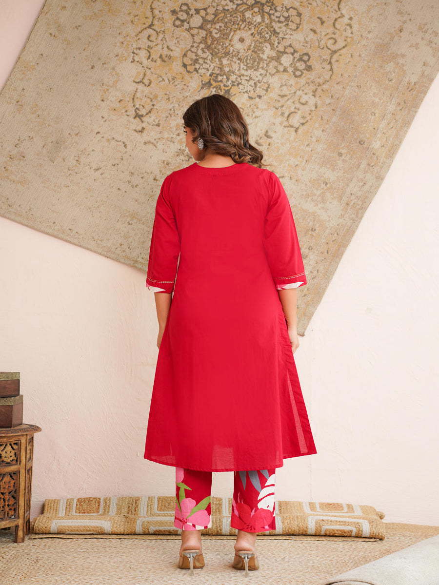 Women's Ruby Ethnic Cotton Kurta Set