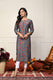 Brown with Red Flower Printed Kurti for Women