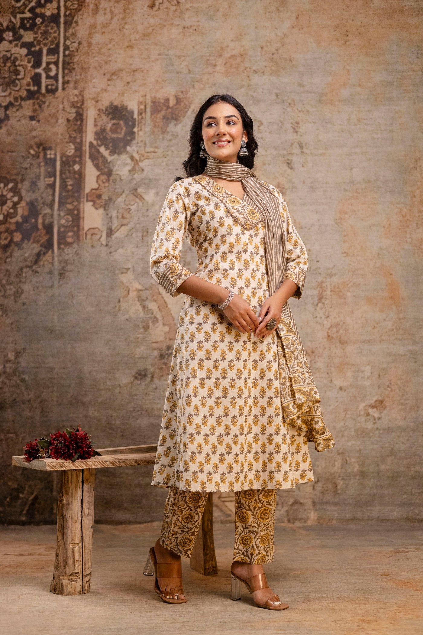 Pure cotton kurta set with dupatta for women