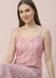 Soft Pink Printed Mul Cotton Kurti with Lining – Elegant Women Ethnic Wear by Aaronee