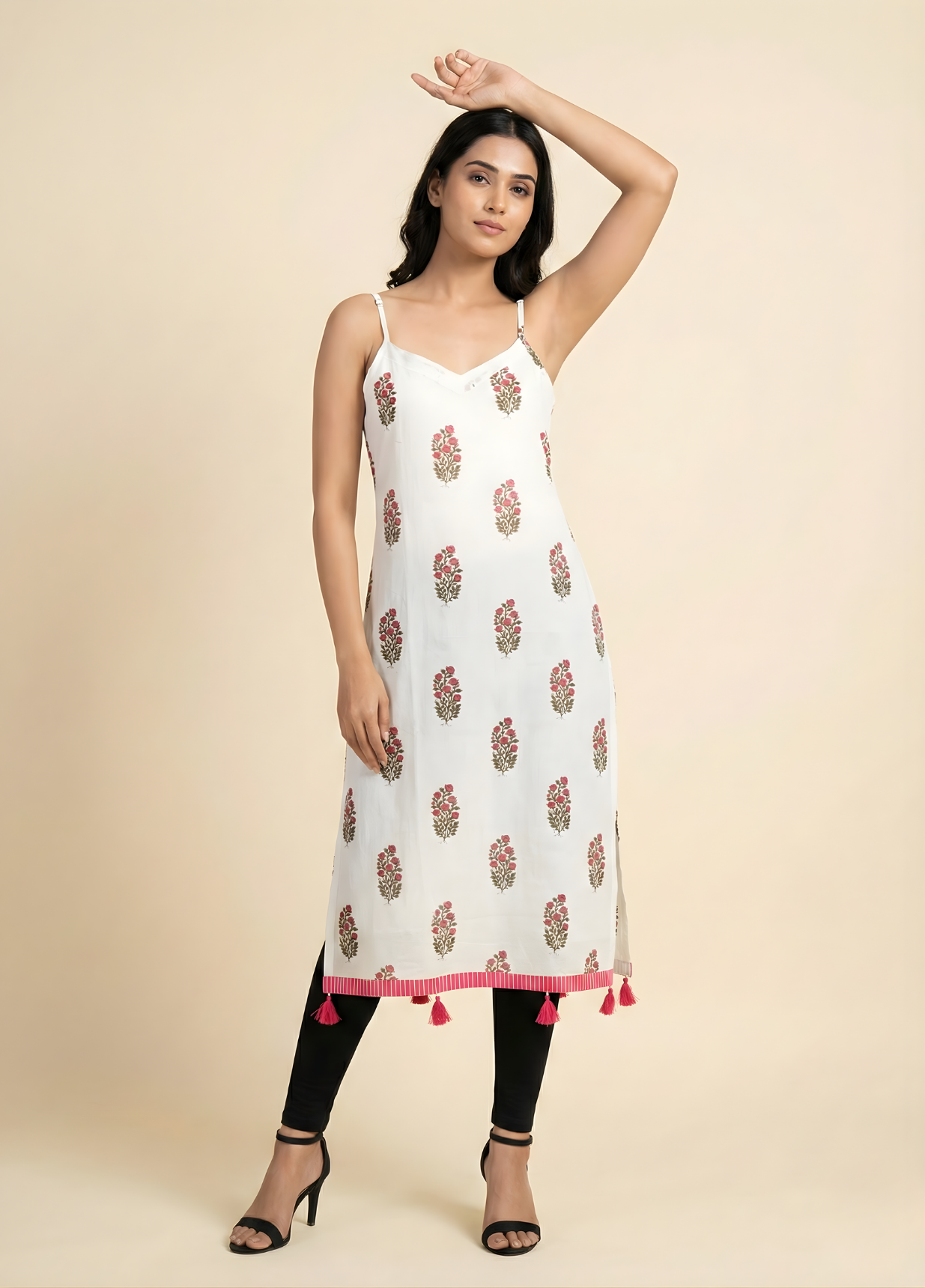 Aaronee floral printed kurti with lining